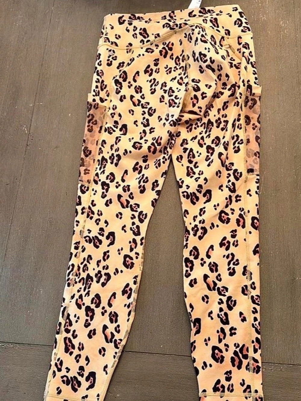Fabletics On-The-Go PowerHold High-Waisted Legging Leggings Pink & Brown Medium